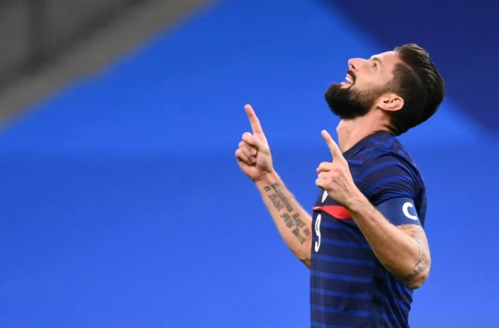 L'attaquant français Olivier Giroud auteur d'un doublé lors du match amical contre la Turquie, au Stade de France, le 7 octobre 2020