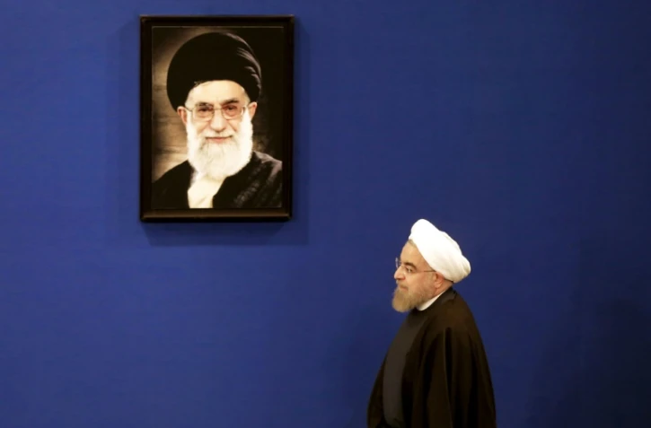 Conférence de presse du président Hassan Rohani à l'occasion du premier anniversaire de l'entrée en vigueur de l'accord sur le nucléaire iranien, le 17 janvier 2017