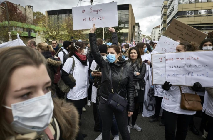 Manifestation d'infirmières le 8 novembre 016 à Angers