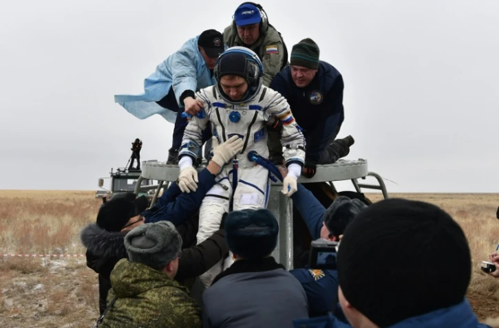 Sergei Volkov, astronaute de la station spatiale internationale à son arrivée à Dzhezkazgan, au Kazakhstan, le 02 mars 2016