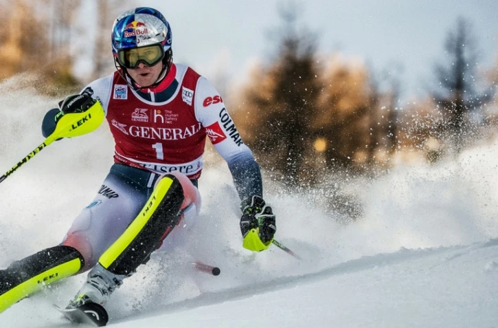 Le skieur français Alexis Pinturault lors du slalom messieurs de Val d'Isère, le 15 décembre 2019