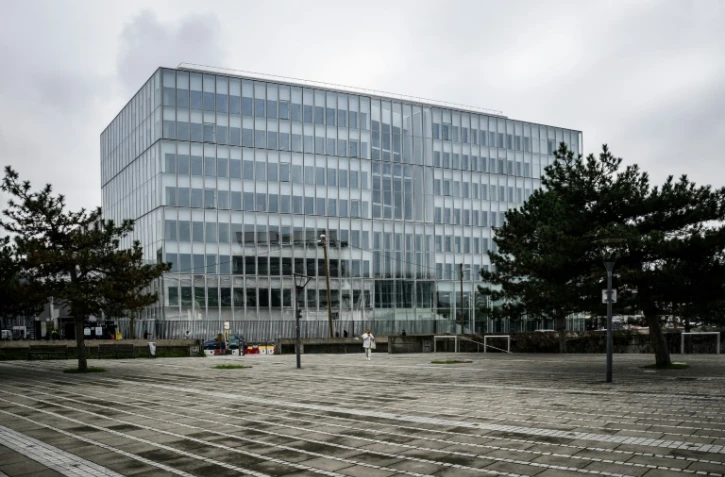 Le nouveau bâtiment de l'Académie de l'Organisation mondiale de la Santé (OMS)est photographié à la veille de son inauguration, à Lyon, dans le centre de la France, le 16 décembre 2024