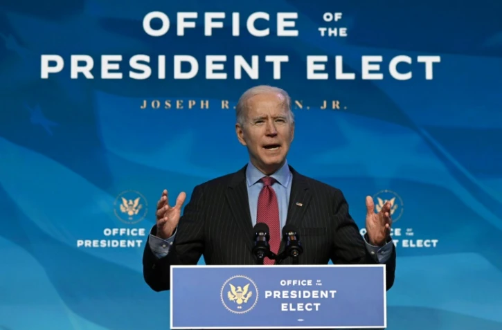 Joe Biden Ă Wilmington, dans le Delaware, le 8 janvier 2021