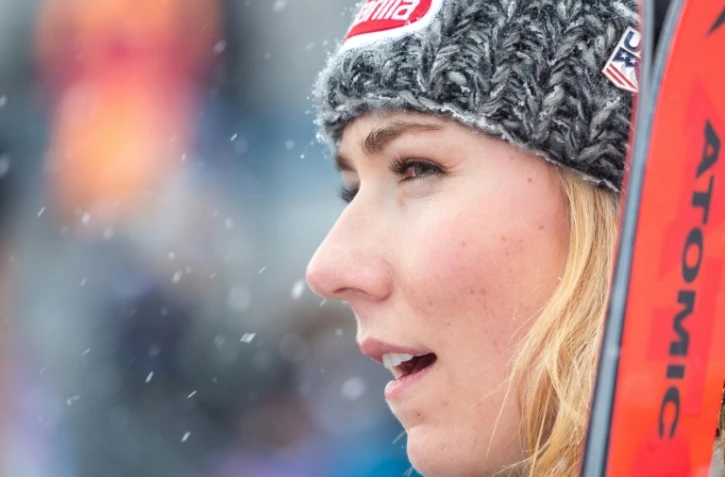 L'Américaine Mikaela Shiffrin à l'arrivée du slalom géant de Soelden, le 27 octobre 2018