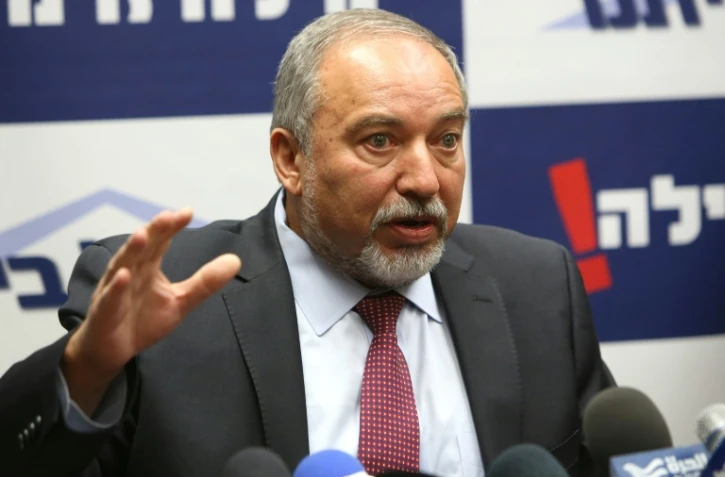 Avigdor Lieberman, chef du parti ultranationaliste Israël Beyteïnou, lors d'une conférence de presse à Jérusalem, le 23 mai 2016