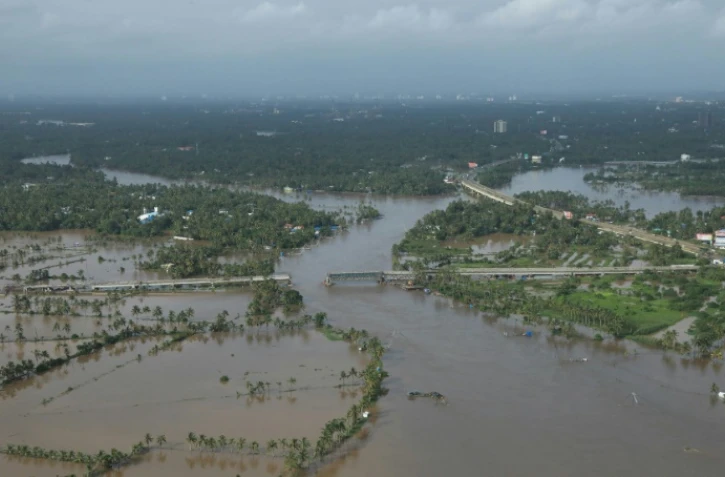 La région de la ville de Cochin, dans l'état indien du Kerala, le 18 août 2018