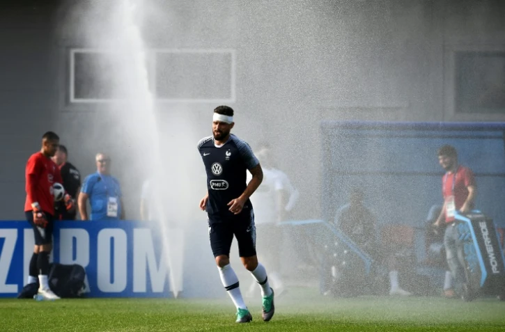 L'attaquant français Olivier Giroud à l'entraînement le 17 juin 2018 à Istra
