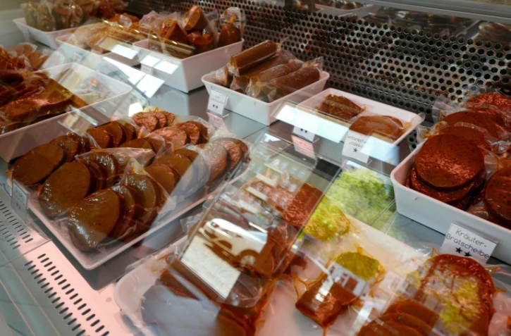 Des produits vegan présentés au restaurant "L'Herbivore" de Berlin, le 29 avril 2016
