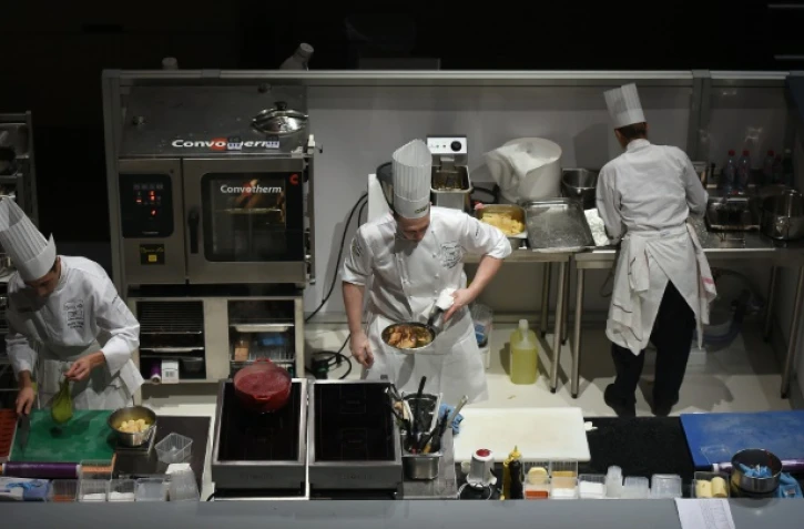 Le chef français David Tranchaud lors de la compétition des Bocuse d'Or, le 21 septembre 2015 à Paris