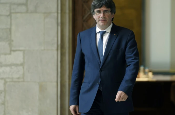 Le président catalan Carles Puigdemont, le 6 octobre 2017 à Barcelone
