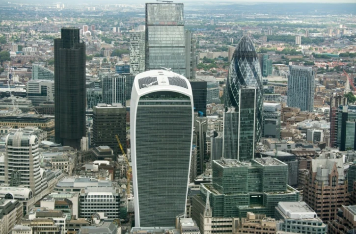 Vue du quartier financier Ă Londres le 24 juin 2016