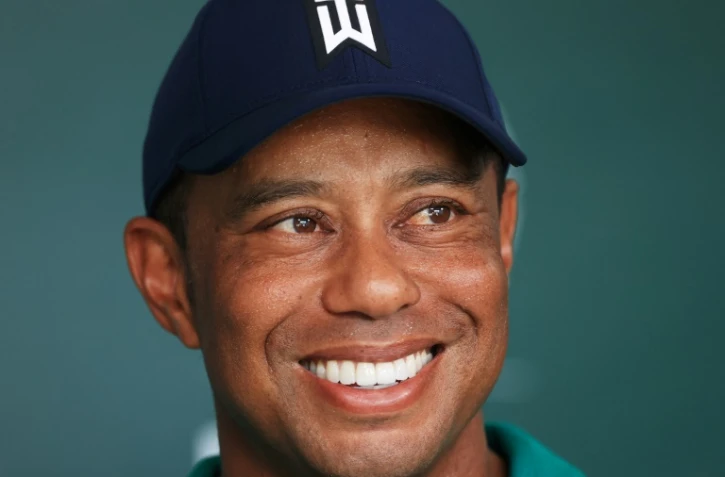 L'Américain Tiger Woods, lors d'une conférence de presse, le 18 juillet 2020 à Dublin (Ohio), après le 3e tour du tournoi du Memorial 
