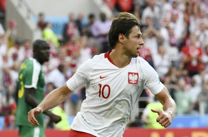 Grzegorz Krychowiak, avec la Pologne, lors d'un match de Coupe du monde contre le Sénégal à Moscou, le 19 jui, 2018