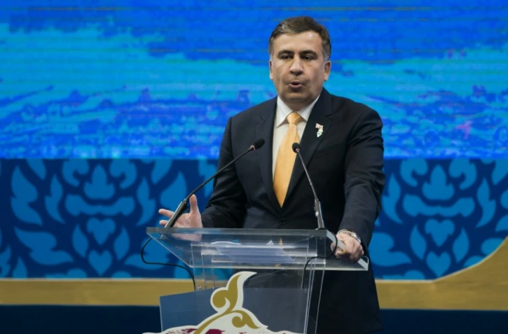 L'ex-président géorgien Mikheïl Saakachvili, lors d'un discours en 2013 en Thaïlande