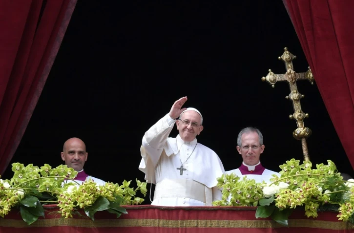 Le pape François pour la traditionnelle bénédiction "Urbi et Orbi" de Pâques, le 1er avril 2018 à Rome
