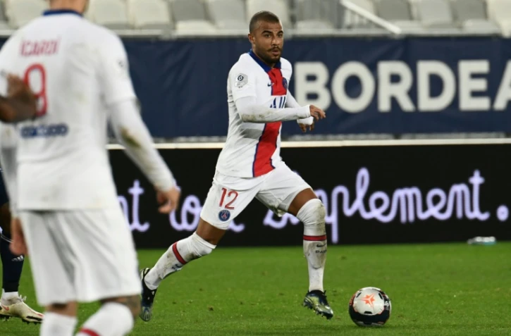 Le milieu de terrain parisien Rafinha accélère lors du court succès du PSG à Bordeaux en championnat, le 3 mars 2021