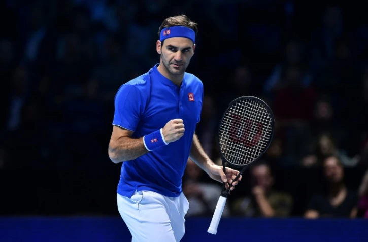 Le Suisse Roger Federer face au Sud-Africain Kevin Anderson au Masters, le 15 novembre 2018 à Londres