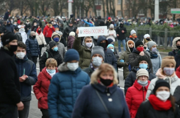 Manifestation de l'opposition à Minsk, le 15 novembre 2020 au Bélarus