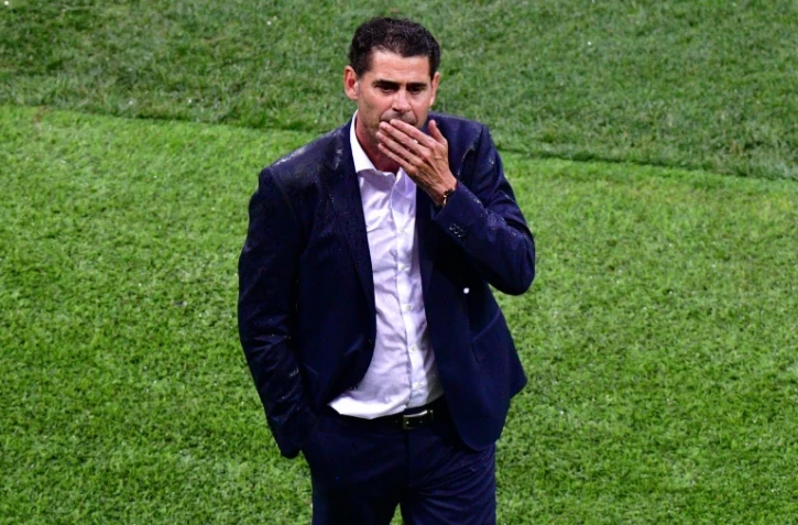 Le sélectionneur de l'Espagne lors de la défaite face à la Russie en 8e de finale du Mondial le 1er juillet 2018