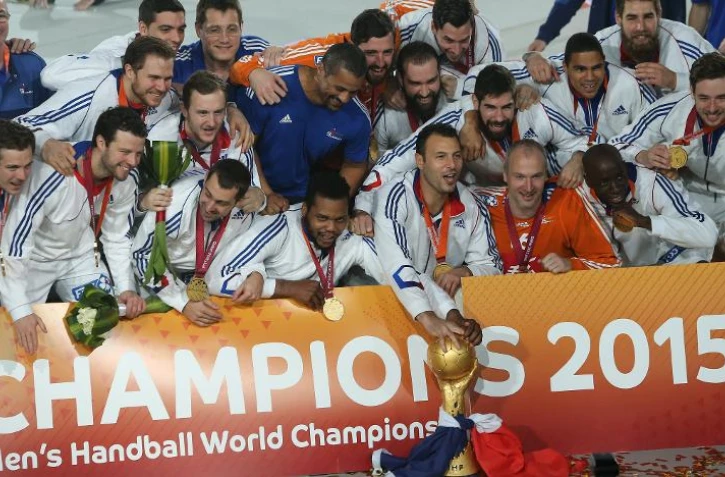 Les Français champions du monde de handball, le 1er février 2015 à Doha
