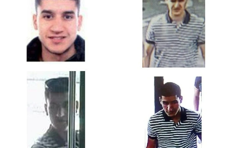 Quatre photos de Younès Abouyaaqoub provenant du compte Twitter de Mossos d'Esquadra fournies le 21 août 2017