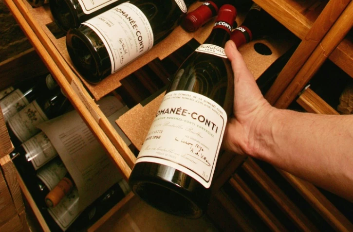 Des bouteilles de Romanée-Conti, le 26 novembre 2004 à Paris