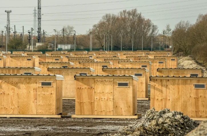 Vue générale en date du 28 février 2016 du camp de Grande-Synthe