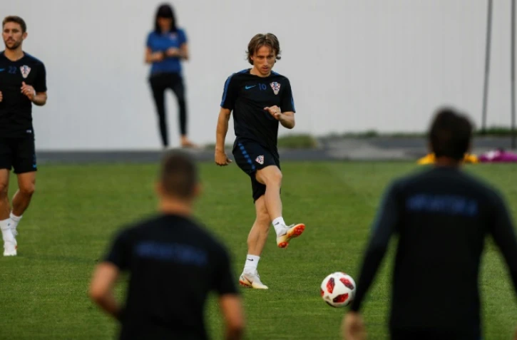 Le capitaine de la Croatie, Luka Modric, est la pièce maîtresse du jeu des "Flamboyants" ici à l'entraînement à Sotchi, le 6 juillet 2018