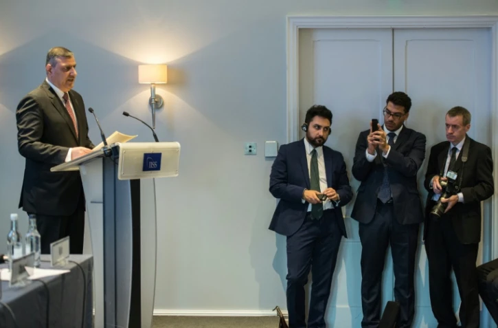 Riad Hijab, un des responsables du HCN présente un plan de transition pour la Syrie lors d'une conférence sur la Syrie, à Londres le 7 septembre 2016