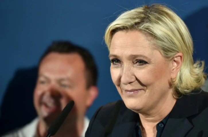 La présidente du Front national Marine Le Pen à Henin-Beaumont le 18 juin 2017