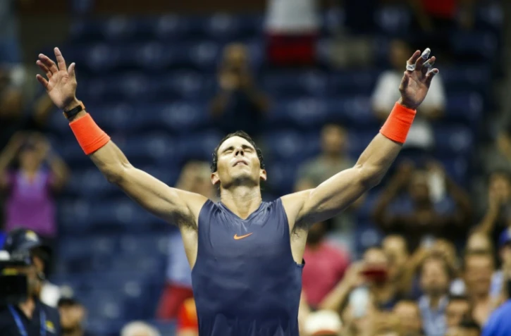 L'Espagnol Eafael Nadal savoure sa victoire face à l'Autrichien Dominic Thiem en quarts de finale de l'US Open, le 5 septembre 2018 à New York