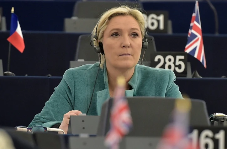 Marine Le Pen siÚge au Parlement européen de Strasbourg, le 3 février 2016