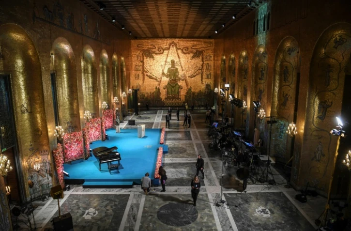 La salle où sont décernés les prix Nobel à Stockholm le 10 décembre 2020