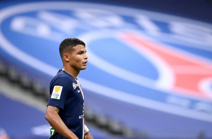 Le capitaine du Paris SG Thiago Silva durant la finale de la Coupe de la Ligue contre Lyon le 31 juillet au Stade de France