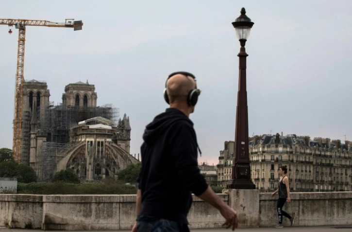 Le chantier de reconstruction de Notre-Dame de Paris, le 26 avril 2020