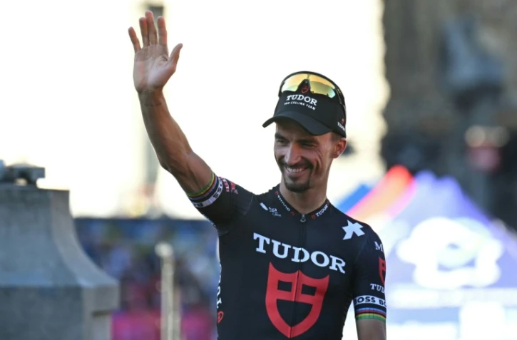 Julian Alaphilippe lors de la présentation des équipes à la veille du départ de la 112e édition du Tour de France à Lille, le 3 juillet 2025 