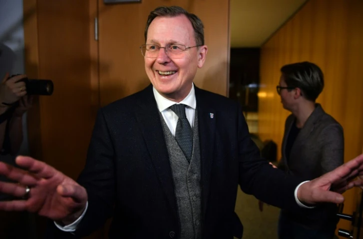 Bodo Ramelow, président sortant d'extrême gauche ("Die Linke") du land allemand de Thuringe, le 21 février 2020 à Erfurt