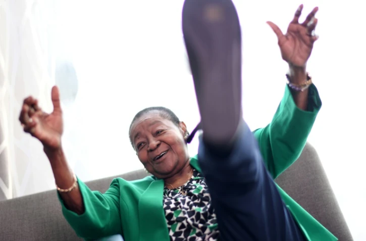 Calypso Rose lors d'une interview avec l'AFP le 15 avril 2019