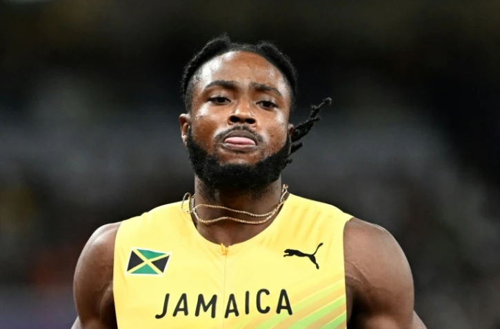 Le sprinteur jamaïcain Kishane Thompson lors des séries du 100 m aux Mondiaux de Tokyo, le 13 septembre 2025