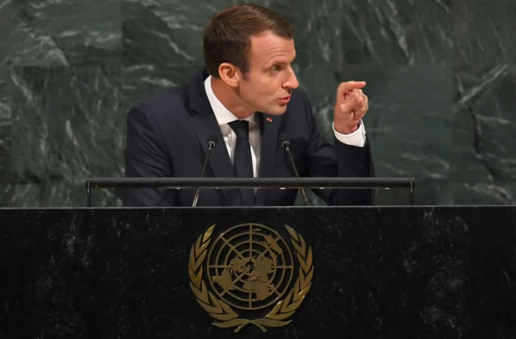 Le président français Emmanuel Macron à l'ONU à New York, le 19 septembre 2017