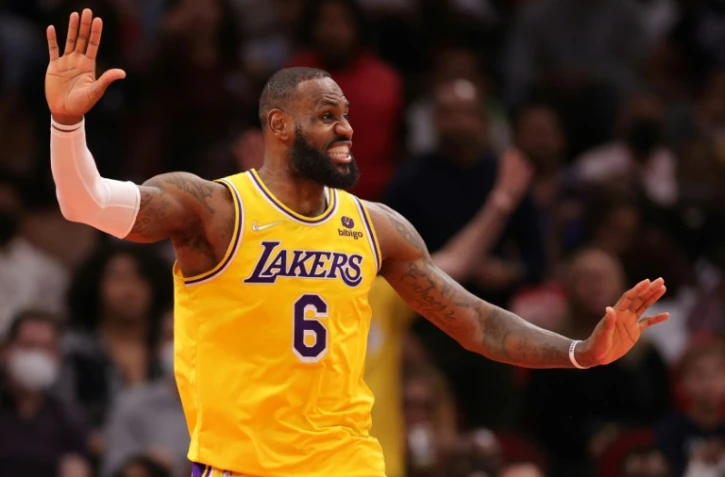 LeBron James, star des Lakers, lors du match face aux Hosuton Rockets, le 287 décembre 2021