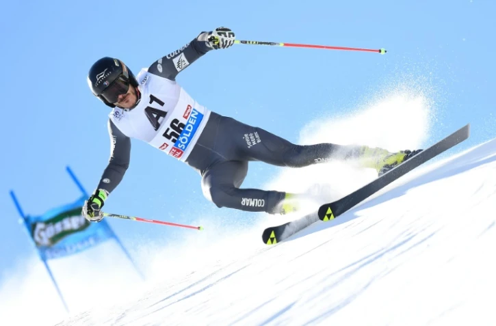 Le Français Cyprien Sarrazin lors de la 1re manche du slalom géant de Sölden, le 23 octobre 2016