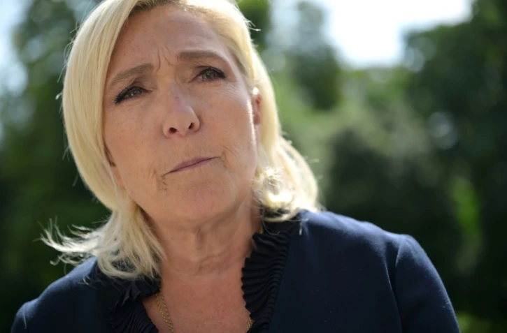 La cheffe de file du Rassemblement national Marine Le Pen, le 26 août 2024 à l'Elysée, à Paris