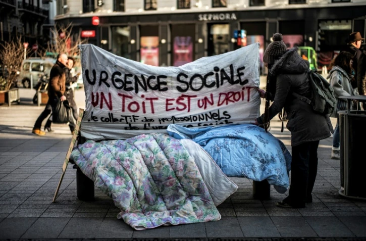 Le Samu social en grève à Lyon, le 19 janvier 2017