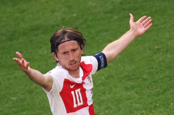 La star de la Croatie Luka Modric lors du match nul concédé contre l'Albanie lors de l'Euro, le 19 juin 2024 à Hambourg,