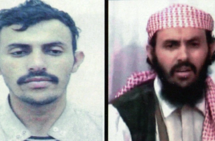 Montage photos non daté diffusé le 7 février 2020 par le ministère yéménite de l'Intérieur du Yéménite Qassem al-Rimi, chef du groupe Al-Qaïda dans la péninsule arabique (Aqpa)