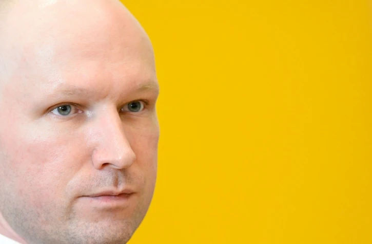 Anders Breivik, le 15 mars 2016 à Skien (Norvège)