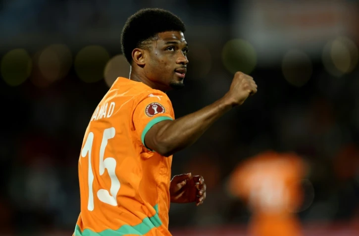Amad Diallo, auteur du premier but de la Côte d'Ivoire contre le Burkina Faso, en huitième de finale de la CAN, le 6 janvier 2026 à Marrakech