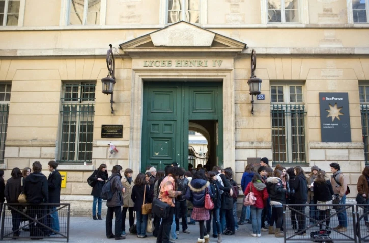 Le lycée Henri IV, visé par des appels menaçants, le 16 février 2016 à Paris
