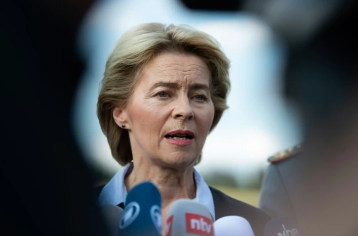 La ministre de la Défense allemande et nouvelle présidente désignée de la Commission européenne Ursula von der Leyen le 1er juillet 2019 à Aerzen, en Allemagne